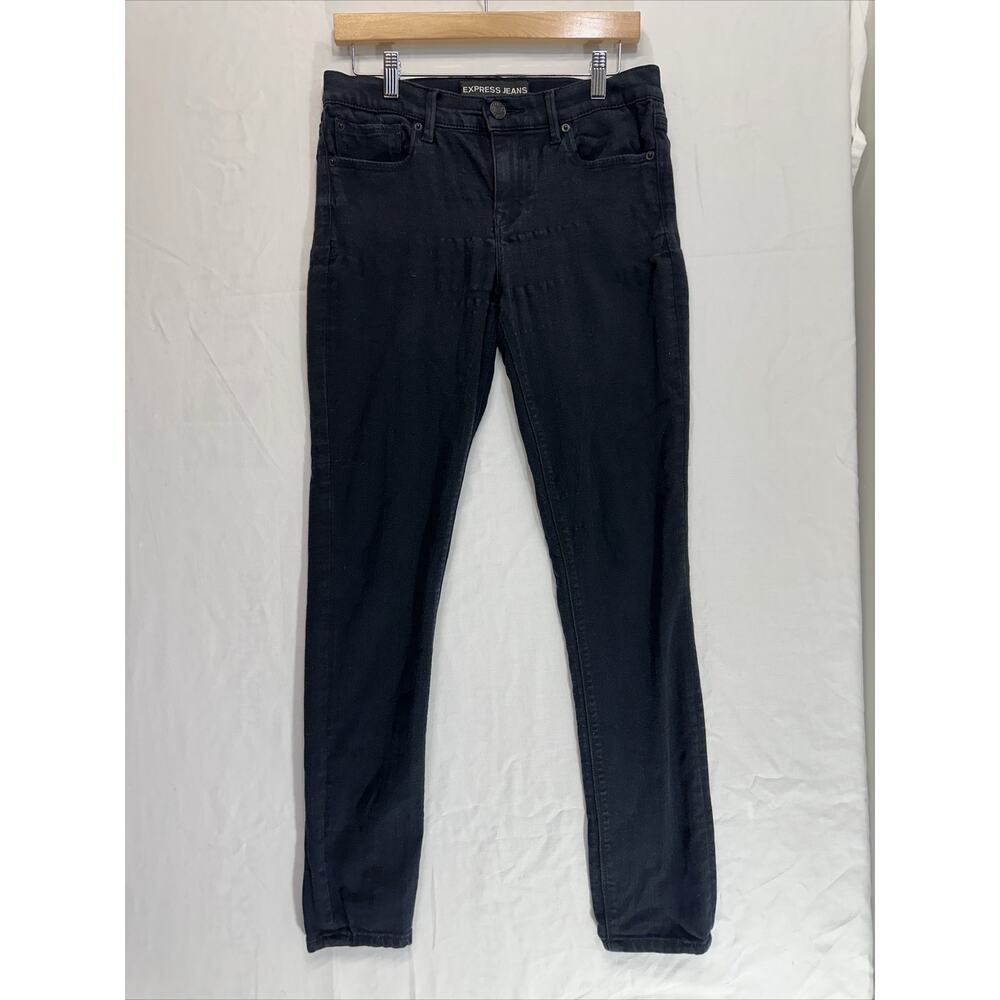 Express Jeans‎ Women's Size 6R Mid Rise Jegging Black Slim Fit Denim
